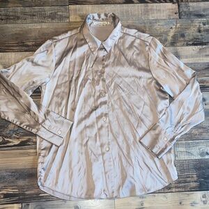 Abercrombie & Fitch Satin Champagne Beige Shirt
